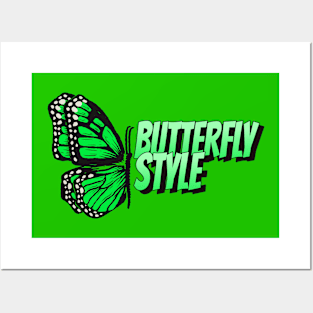 Butterfly Style Green Posters and Art